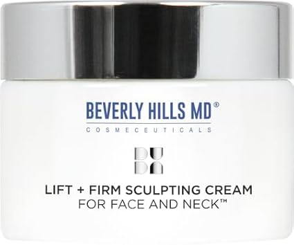 Beverly Hills MD Lift & Firm Sculpting Cream- Tighten & Tone Skin, Anti-Aging Lotion for Smooth, Moisturized Complexion- Lift and Smooth Face, Neck, DΓ©colletΓ© w/Silk Peptides, + Aloe Vera, Vitamin E