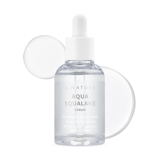 S.NATURE AQUA SQUALANE SERUM | Deeply hydrated Facial Serum for All Skin Type, Soothing, Pore Tightening and Sebum control Benefits, Korean Skin Care (1.69 Fl.Oz)