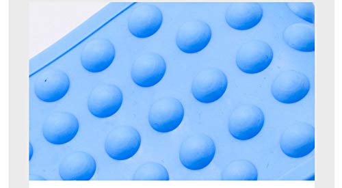 Silicone Bath Shower Back Scrubber Exfoliating Sponge Pad Set for Men and Women to Deep Clean Blue