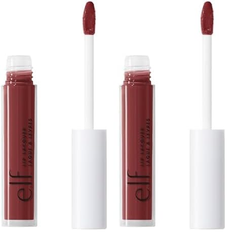 e.l.f. Lip Lacquer, Nourishing, Non-Sticky Ultra-Shine Lip Gloss With Sheer Color, Infused With Vitamins A & E, Vegan & Cruelty-Free, Black Cherry (Pack of 2)