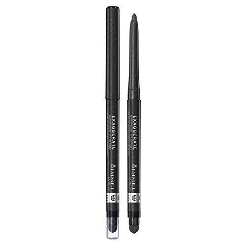 Rimmel London Exaggerate Waterproof Eye Definer Eyeliner Set, 263 Starlit Black & 212 Rich Brown, Highly Pigmented, Built-In Smudger, 0.01oz Each