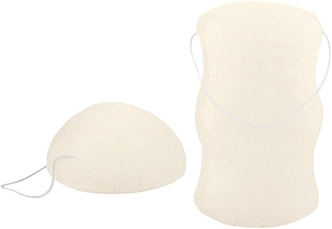Facial & Body Exfoliating Boxed Konjac Sponge Set, 2-Pieces, White