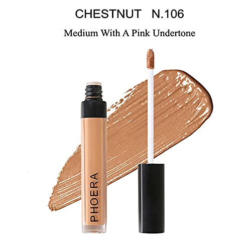 AQUAPURITY PHOERA Liquid Concealer Full Coverage Makeup Face Moisturizer Foundation Conceal Under Eye Dark Circles (106 CHESTNUT)
