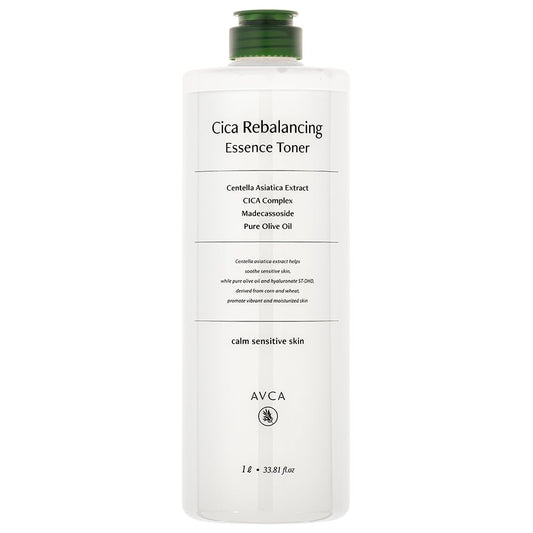 AVCA CICA Rebalancing Essence Facial Toner - Korean Toner with Centella Asiatica for Hydrating & Soothing, ph5.5 Trouble Care, Korean Skin Care (1L/33.8fl.oz.)