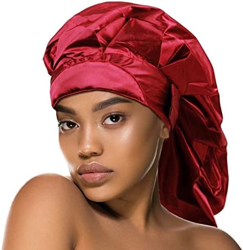 DONNA Silky Padded Braid Cap Braids, Twist, Locs or Ponytails Soft Satin Elastic Band Braid Bonnet for Sleeping