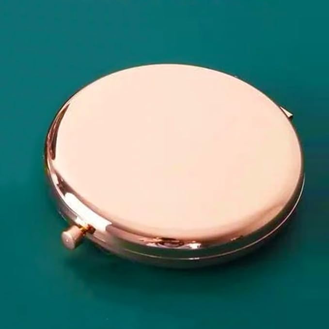 2pcs Magnifying Compact Mirrors 1X 2X Folding Makeup Mirror Mini Round Travel Mirrors 2.75 Inch Foldable Pocket Purse Cosmetic Mirror Sturdy Metal with Diamonds Women Girls Gifts (Rose Gold)
