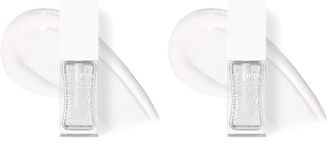 wet n wild Lip Oil - Lightweight, Non-Sticky, Hydrating & Nourishing Formula with Marula, & Jojoba Oils, Vegan & Cruelty-Free - Crystal Ball (Pack of 2)