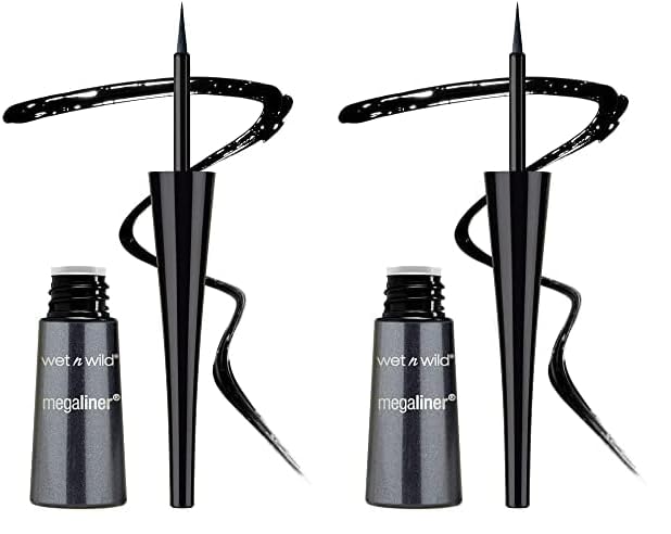 wet n wild MegaLiner Liquid Eyeliner - Black (Pack of 2)