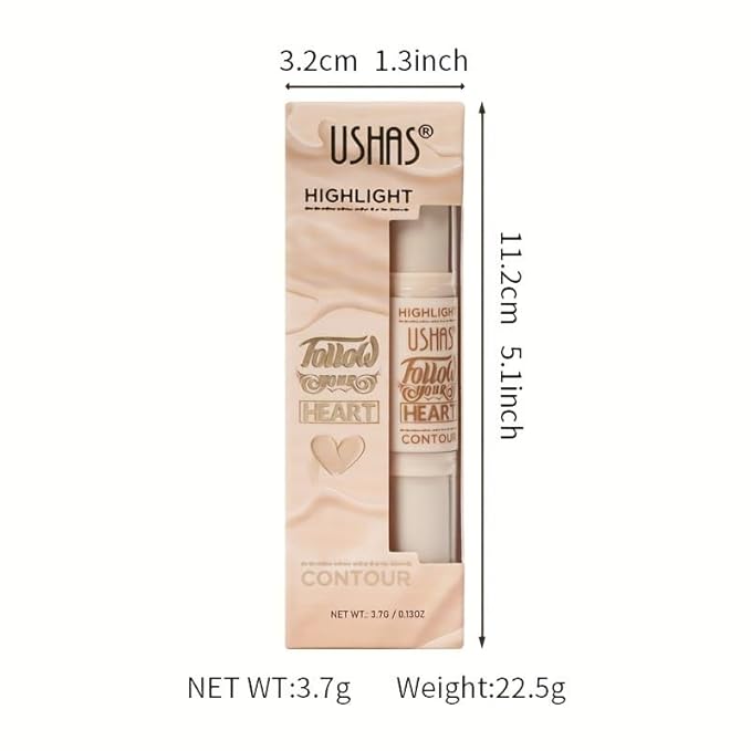 Radiant Glow & Defined Contours: 2-in-1 Highlight & Contour Stick - Trio Shades for Flawless Skin Match, Effortless Beauty in a Swipe!