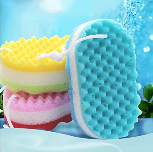 WOIWO 3 Pieces 100% Fiber Sponge Bath Sponge Body Scrubber, Super Size, Delicate, Soft And Rich Foam, Can Be Reused To Remove Dirt And Excess Grease From Cosmetics