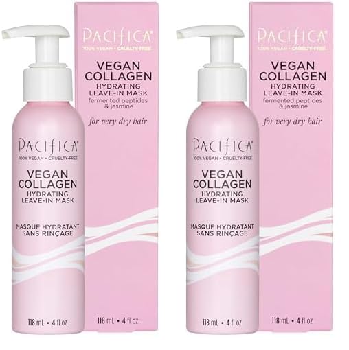 Pacifica Vegan Collagen Leave-In Repair Hair Mask β Leave-In Conditioner Treatment for Dry Damaged Hair, Hydrating Hair Repair Mask to Strengthen, Reduce Breakage & Split Ends Vegan & Cruelty-Free 4oz