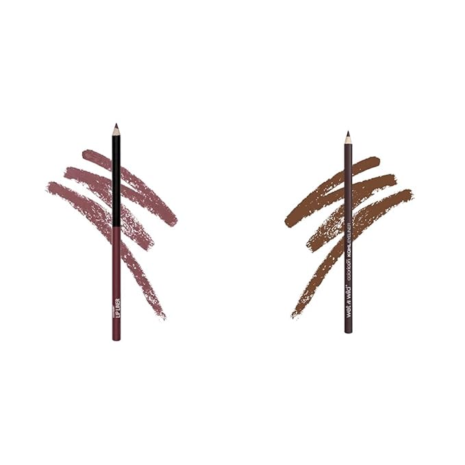 wet n wild Color Icon Lip Liner Plumberry 0.04 Ounce 715 & Eyeliner Pencil Simma Brown Now! (Packaged)