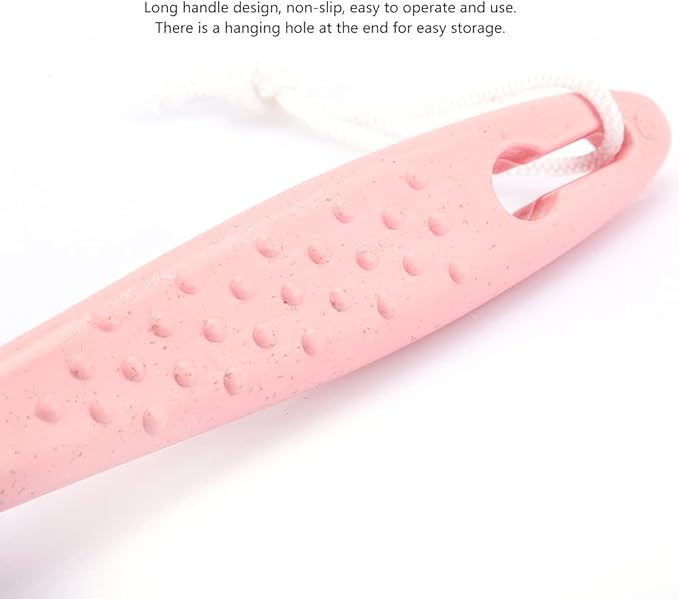 XPSSJMU Shower Brush Long Handle Shower Rubbing Brush Soft Bristles for Exfoliating Back, Body, and Feet,Bathing Cleaning Brush(Pink)