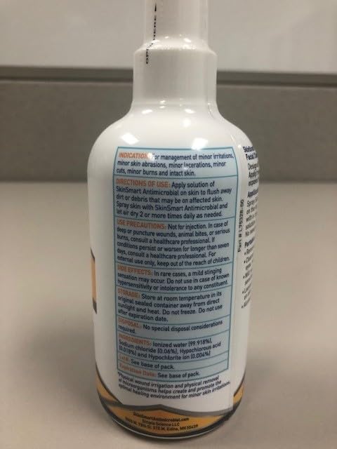 SkinSmart Antimicrobial Facial Cleanser Spray to Remove Viruses and Bacteria Around Eyes, Nose and Mouth, Fight Maskne, 8 oz Spray Non-Irritating Hypochlorous Acid