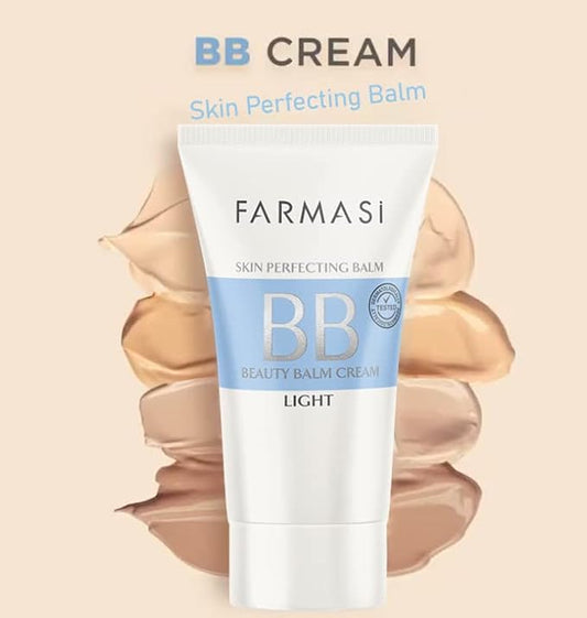 FARMASi Make Up BB Cream Beauty Balm, Full-Coverage Foundation, Concealer, Moisturizer BB Cream for All Skin Types, 1.7 fl. oz. / 50 ml (Light)