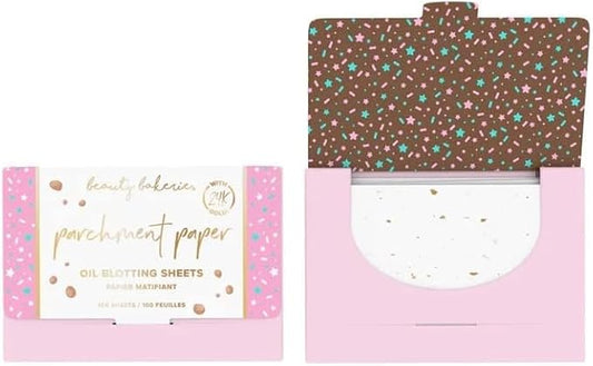 Beauty Bakerie Parchment Paper Oil Blotting Sheets for Face, Makeup Essentials for Oily Skin, Blotting Papers for Face, Oil Control Absorbing Sheets, 100 Sheets