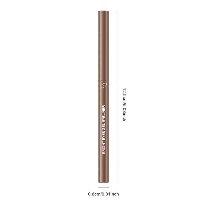 KYDA 2 Pcs Light Brown Gel Eyeliner, Super Soft and Smooth Glide Eyeliner Pencil, High Pigment Buildable Formula, Waterproof