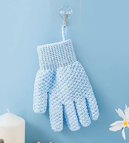 WOIWO 2 PCS Five-Finger Jacquard Bath Scrub Double-Faced Five-Finger Wash Scrub Towel Bath Gloves Wash Bath