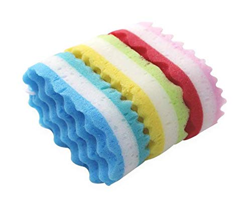 WOIWO 3 Pieces 100% Fiber Sponge Bath Sponge Body Scrubber, Super Size, Delicate, Soft And Rich Foam, Can Be Reused To Remove Dirt And Excess Grease From Cosmetics