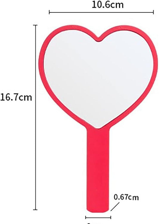 Andy's Orchids 2 Pieces Handheld Makeup Mirror Heart-Shaped Mirror, Mini Cosmetic Mirror with Handle,Travel Makeup Mirrors Compact Mirrors for Women(Black,White)