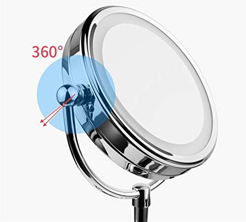 Mia Beauty Vanity Mirror 10x 1x Magnification Double-Sided Cordless LED Lighted Beautiful Polished Silver Chrome Finish for Women, Hair Stylists, Cosmetologists, Teens, Bathroom, Table Top