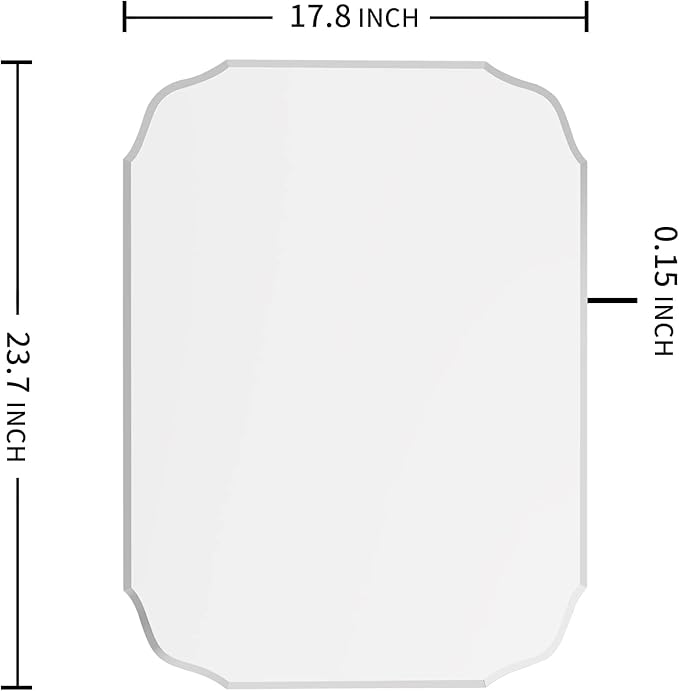 Silver Wall Mirror-Beveled Edge Frameless Mirror for Bathroom, Vanity, Bedroom, Rectangle Mirror οΌ18X24inchοΌ