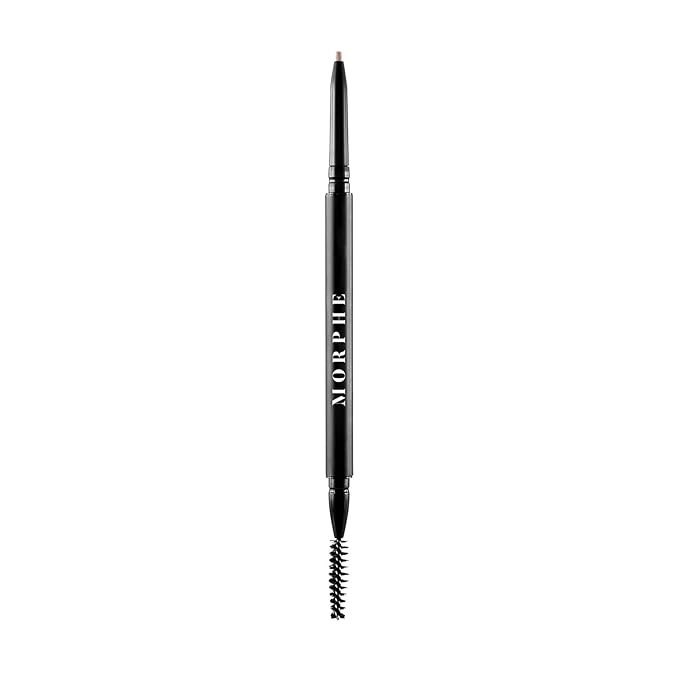 Morphe Micro Dual Eyebrow Pencil - Dual-Ended Brow Pencil Featuring a Retractable, Ultra-Precise, Pointed Tip - Richly Pigmented, Smooth-Gliding, Long-Lasting Wax Formula - Praline (0.003 oz)