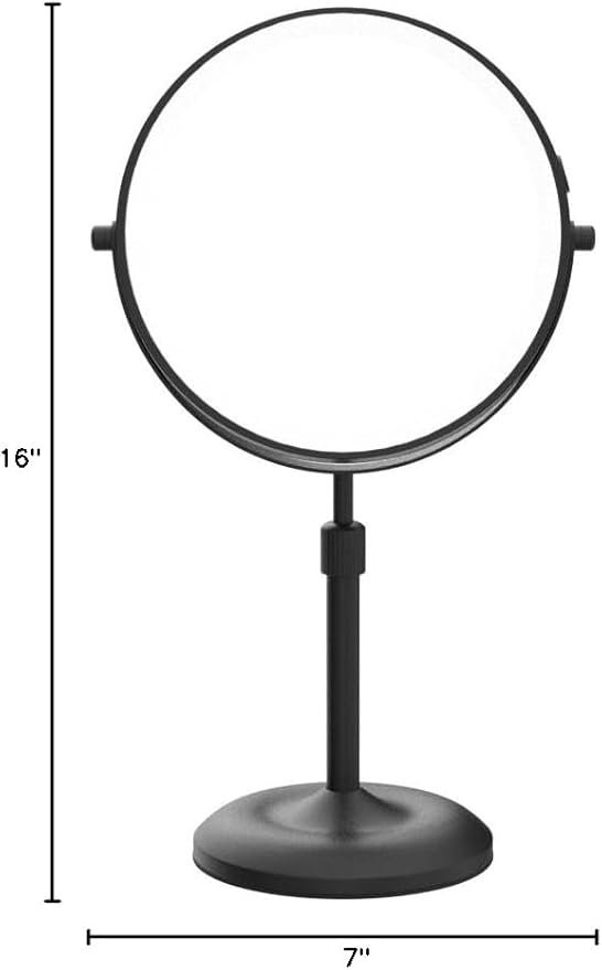 Gospire 7" Lighted Makeup Mirror with Magnification 10X/1X, Height Adjustable & 3 Color Dimmable Lights, 360Β° Swivel Double Sided Light up Rechargeable LED Cosmetic Vanity Cordless Standing