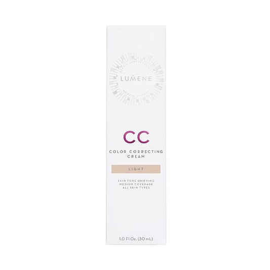 Lumene Color Correcting CC Cream - Lightweight Foundation - Medium Coverage - Redness Reducing Face Makeup for a Glowing Complexion - Vegan Formula + Suitable for All Skin Types - Light (1 fl oz)