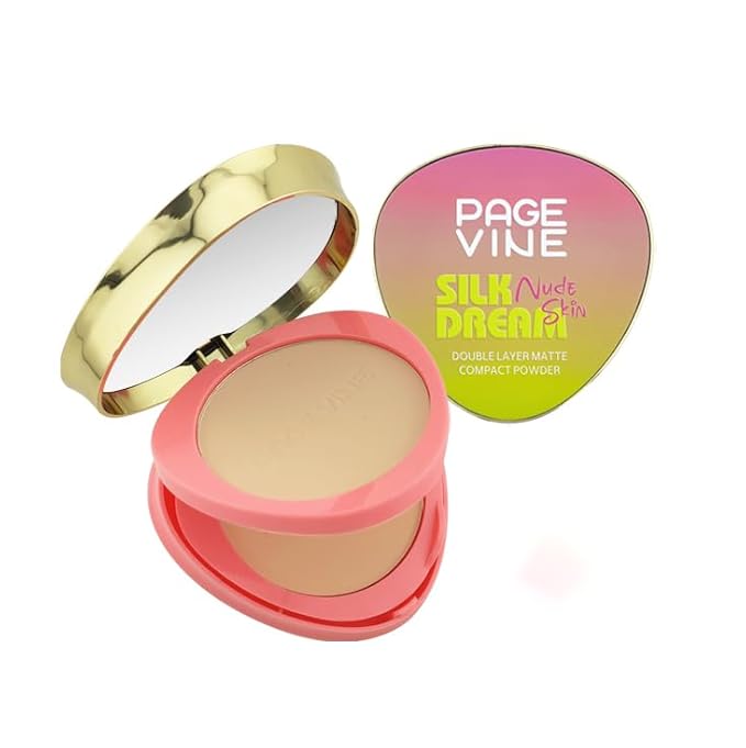 Dau Dau SILK DREAM Double Layer Matte Compact Powder,Blendable Oil Free Foundation Powder,Full Coverage with Flawless Finish