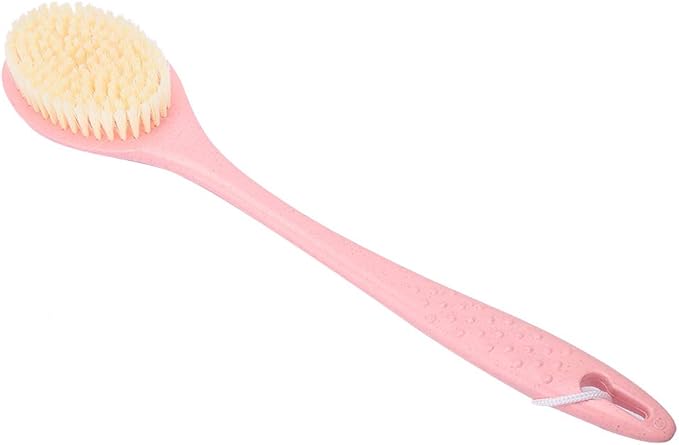XPSSJMU Shower Brush Long Handle Shower Rubbing Brush Soft Bristles for Exfoliating Back, Body, and Feet,Bathing Cleaning Brush(Pink)