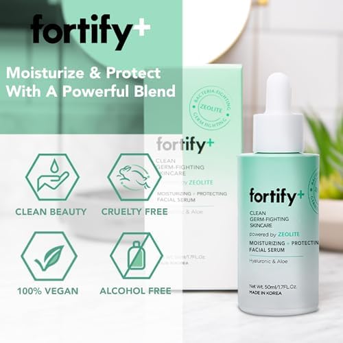 9-in-1 Hyaluronic Acid Serum for Face with Aloe & Zeolite - Natural Germ-Fighting Skincare, Derm-Tested - Moisturizing & Protecting, Clean Beauty, Made in Korea - 50ML/1.67Fl Oz