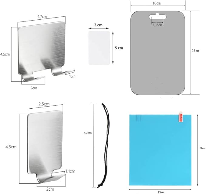 Anti-Fog Mirror, Large Size: 9.84" L x 7.09" W, High-Definition Bathroom Fogless Shower Mirror, Frameless, Impact Resistance Bathroom Wall Hanging Shower Accessories, Safe & Durable