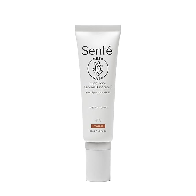 SentΓ© Even Tone Mineral Sunscreen Tinted | SPF 36 Medium-Dark | Hydrating, Lightweight Sun Protection Treatment for Redness & Discoloration | UVA/UVB & Blue Light Defense | 1.7 oz