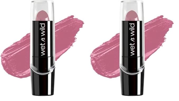wet n wild Silk Finish Lipstick| Hydrating Lip Color| Rich Buildable Color| Will You Be With Me? Pink, 0.13 Ounce (Pack of 2)
