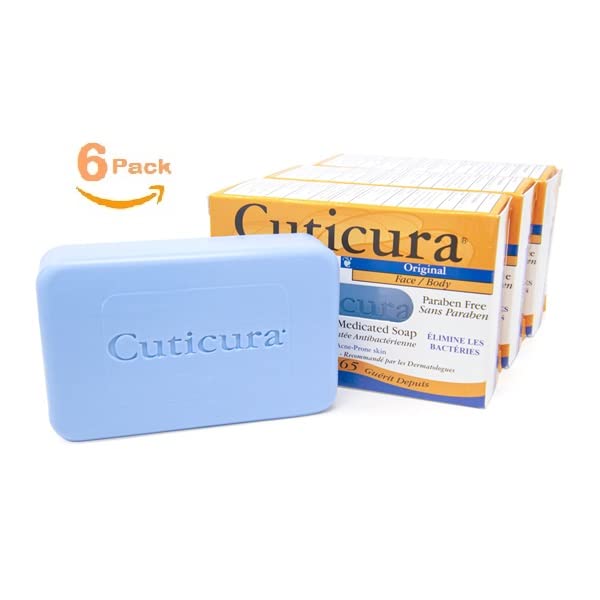 Cuticura Official Deep Cleansing Face and Body Soap 3 oz (Pack of 6)