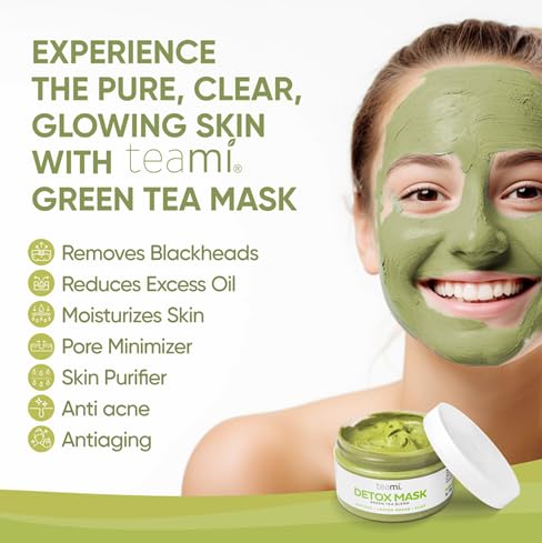 Teami Detox Face Mask for Hydraiting,Stick Mask Alternative Moisturizing & Purifying, Blackhead Remover Green Tea Mask Cleanse Mask reduces Acne & oil, Pore Minimizer Clay Mask for All Skin Types