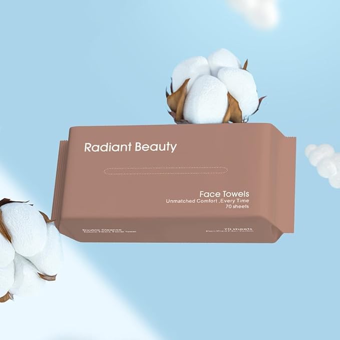 Radiant Beauty Face and Body Disposable Towels β Soft, Hygienic, Single-Use Cleansing Wipes for Skincare, Travel, and Gym β 70 Sheets