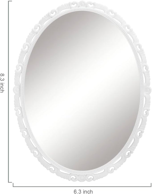 Magnetic Locker Mirror, 5"x7"Real Glass Small Mirrors for Locker with Magnetic Backing, for School Locker, Bathroom, Household Refrigerator, Locker Accessory, Workshop Toolbox or Office Cabinet(White)