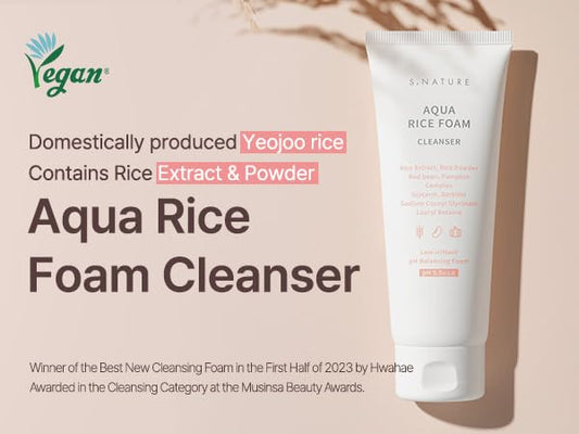AQUA RICE FOAM CLEANSER | Facial Cleanser, Rice Extract Rice Powder Cleanser with Mild Cleansing, Glycerin,Vegan, Face Wash, Korean Skincareγ
£ 80ml 2.7 Fl Oz