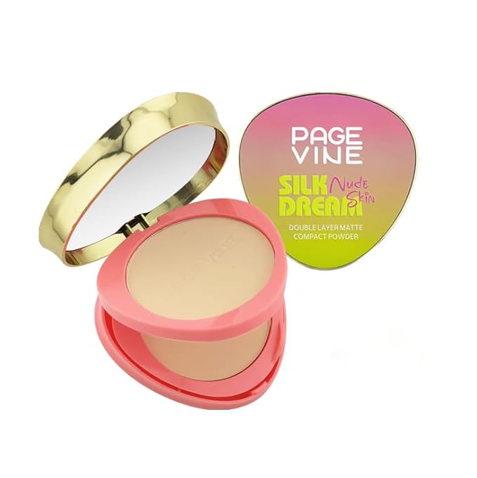 Dau Dau SILK DREAM Double Layer Matte Compact Powder,Blendable Oil Free Foundation Powder,Full Coverage with Flawless Finish