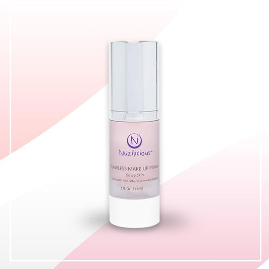 Professional Grade Flawless Makeup Primer β Achieve Dewy Skin & Effortlessly Blend Makeup with Luxurious Plant Oil Blend, Ceramide & Seaweed Extracts, Vegan & Cruelty-Free, 1 oz