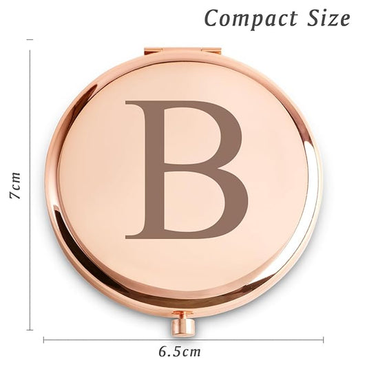 Personalized Gifts for Women Girls, Initial Compact Mirror, Unique Mothers Day Birthday Gifts for Friends Mom Wife Grandma Sister Daughter, 2025 Graduation Gifts for Her College Medical High School