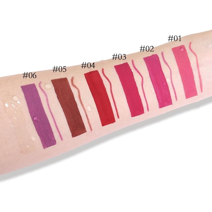 evpct 2Pcs Ruby Red Matte Lip Liner and Lipstick Lip Gloss Pencils Makeup Set Kit for Women, Lip Stains Long Lasting Waterproof 24