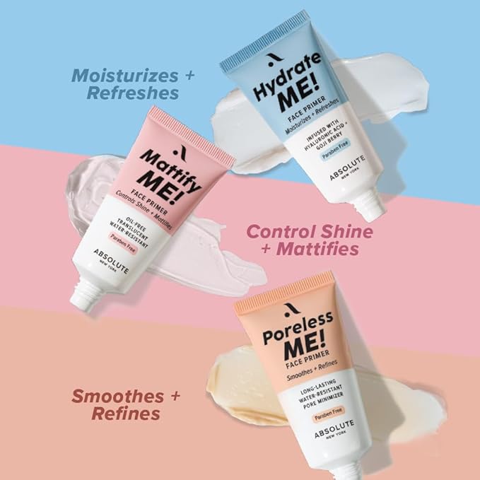 Absolute New York's Silky Smooth Skin Enhancing Face Primer (Poreless Me!, 1.01 fl oz)