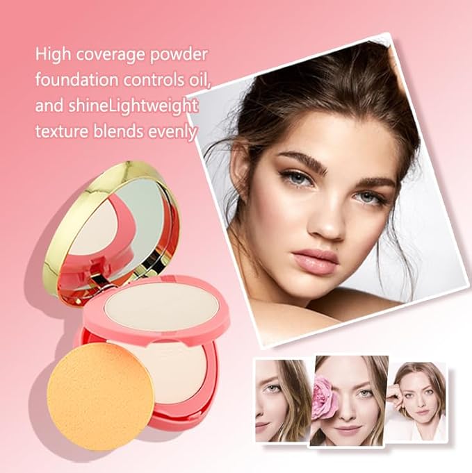 Dau Dau SILK DREAM Double Layer Matte Compact Powder,Blendable Oil Free Foundation Powder,Full Coverage with Flawless Finish