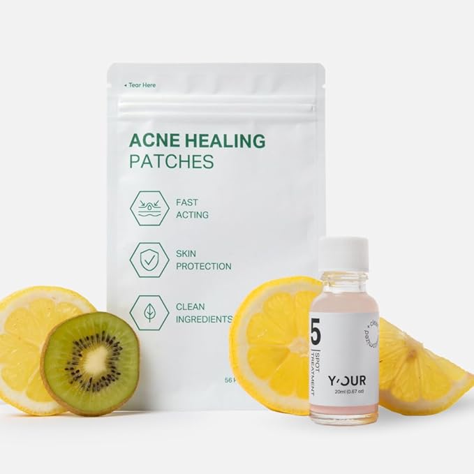 YβOUR Essential Acne Treatment Duo: Spot Treatment & Healing Patches; Pimple Clearing, Pore Minimizing Skincare. Made in USA. Basic Routine for All Skin Types