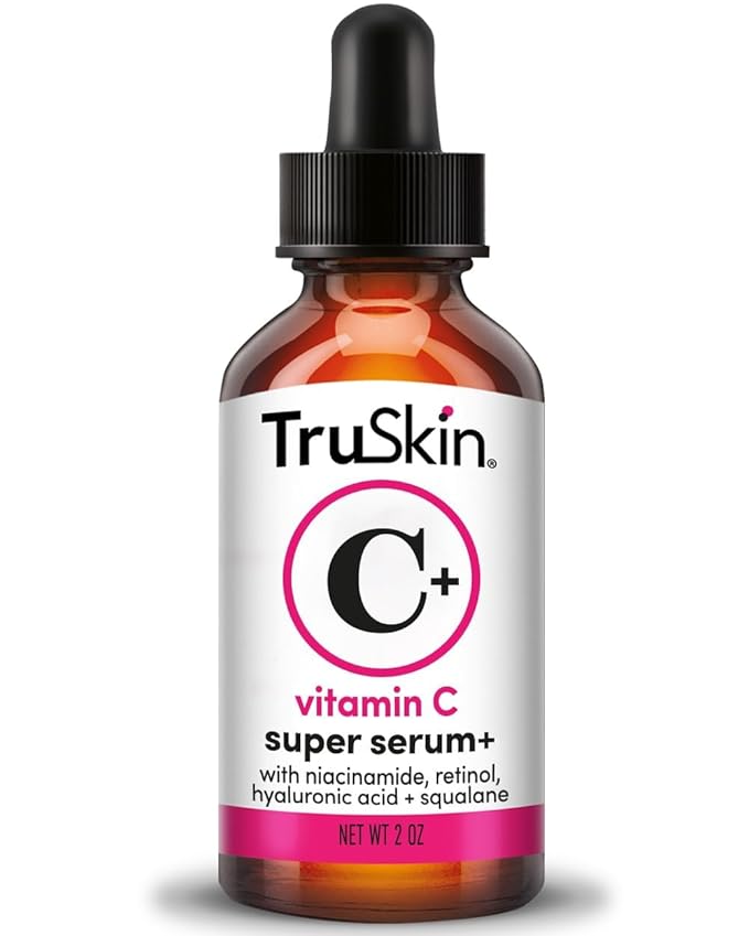 TruSkin Vitamin C Super Serum - Niacinamide, Retinol, Hyaluronic & Salicylic Acid - All-in-One Anti Aging Serum for Face β Improve Appearance of Dark Spots, Firmness for Brighter Looking Skin, 2 Fl Oz