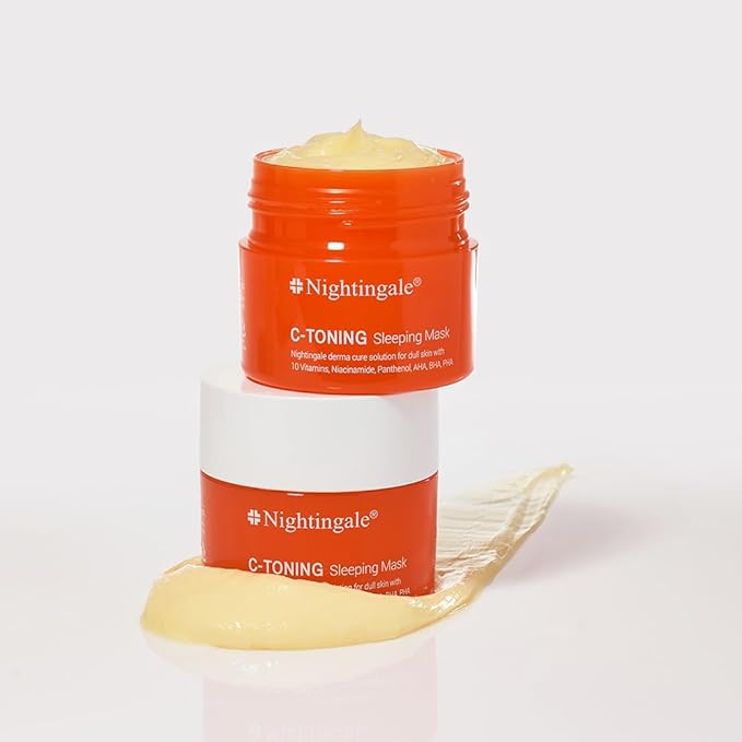 Nightingale C Toning Sleeping Mask, Overnight face Mask For Face, Vitamin C + Niacinamide +AHA, BHA, PHA+ Hyaluronic Acid, Moisturizing & Visibly Brighten, Korean Skin Care