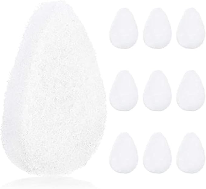 IMPRESA 10 Pack Facial Sponge for Daily Deep Cleansing - Regular Buff Style Exfoliating Pads for Removing Dead Skin, Dirt & Makeup - Normal to Oily - Made in The USA - Reusable Puf - White